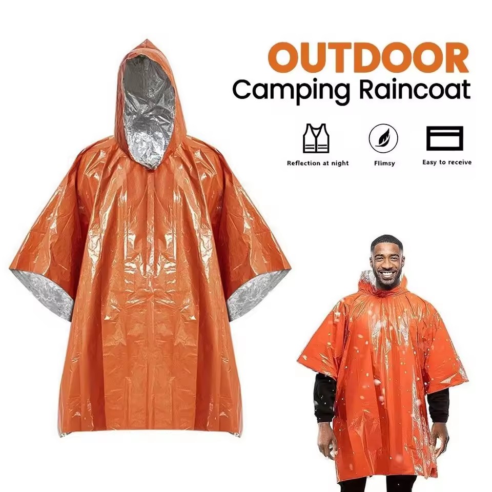 Emergency Poncho Rain - 1 stuk/2 stuks noodponcho, thermische deken,
